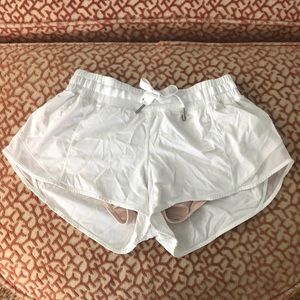 White Lulu Lemon Shorts